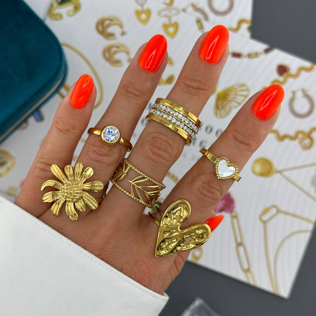 Ring, 18K Gold Plated Steel