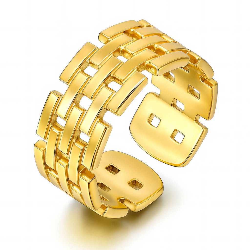 Ring, 18K Gold Plated Steel