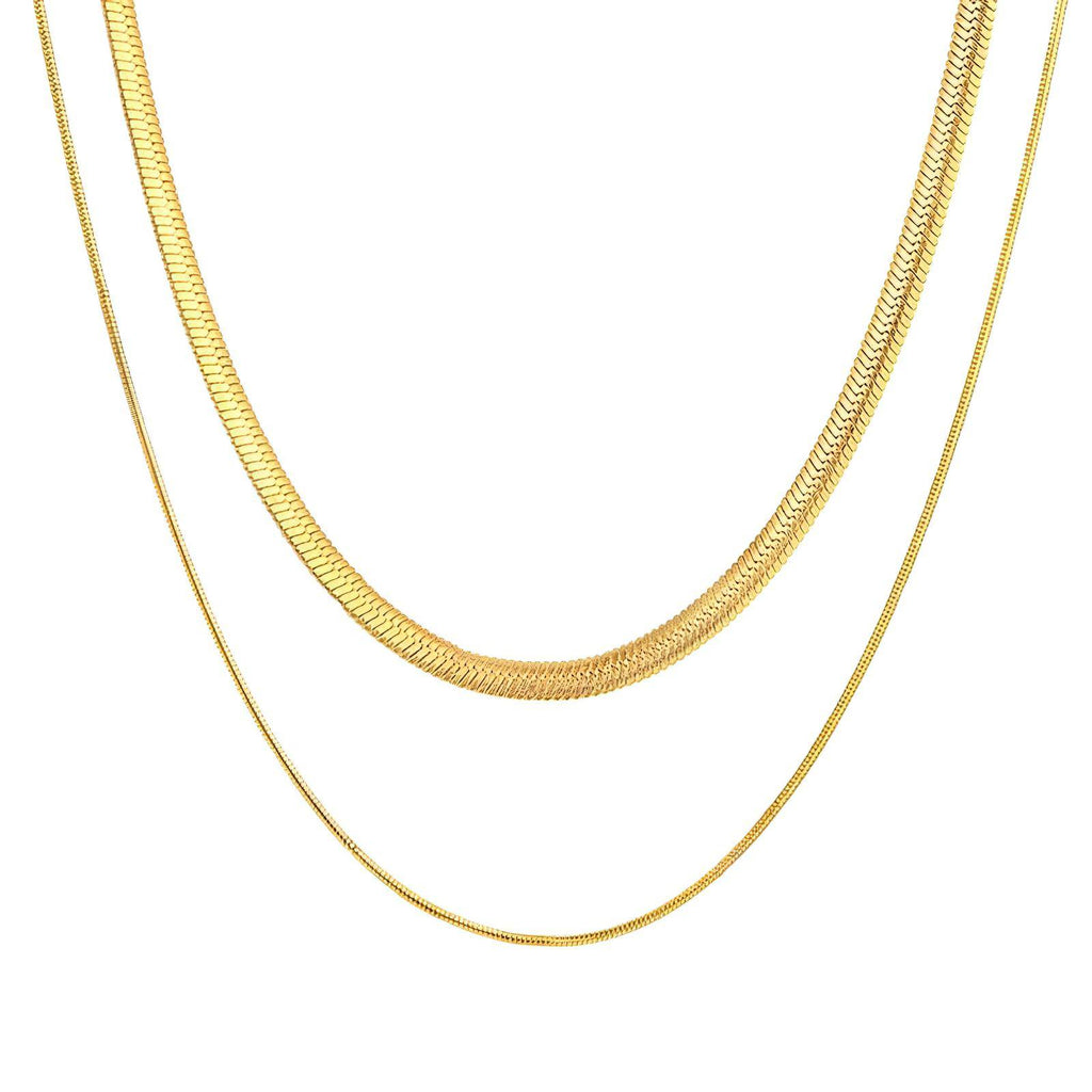 Necklace, 18K Gold Plated Steel