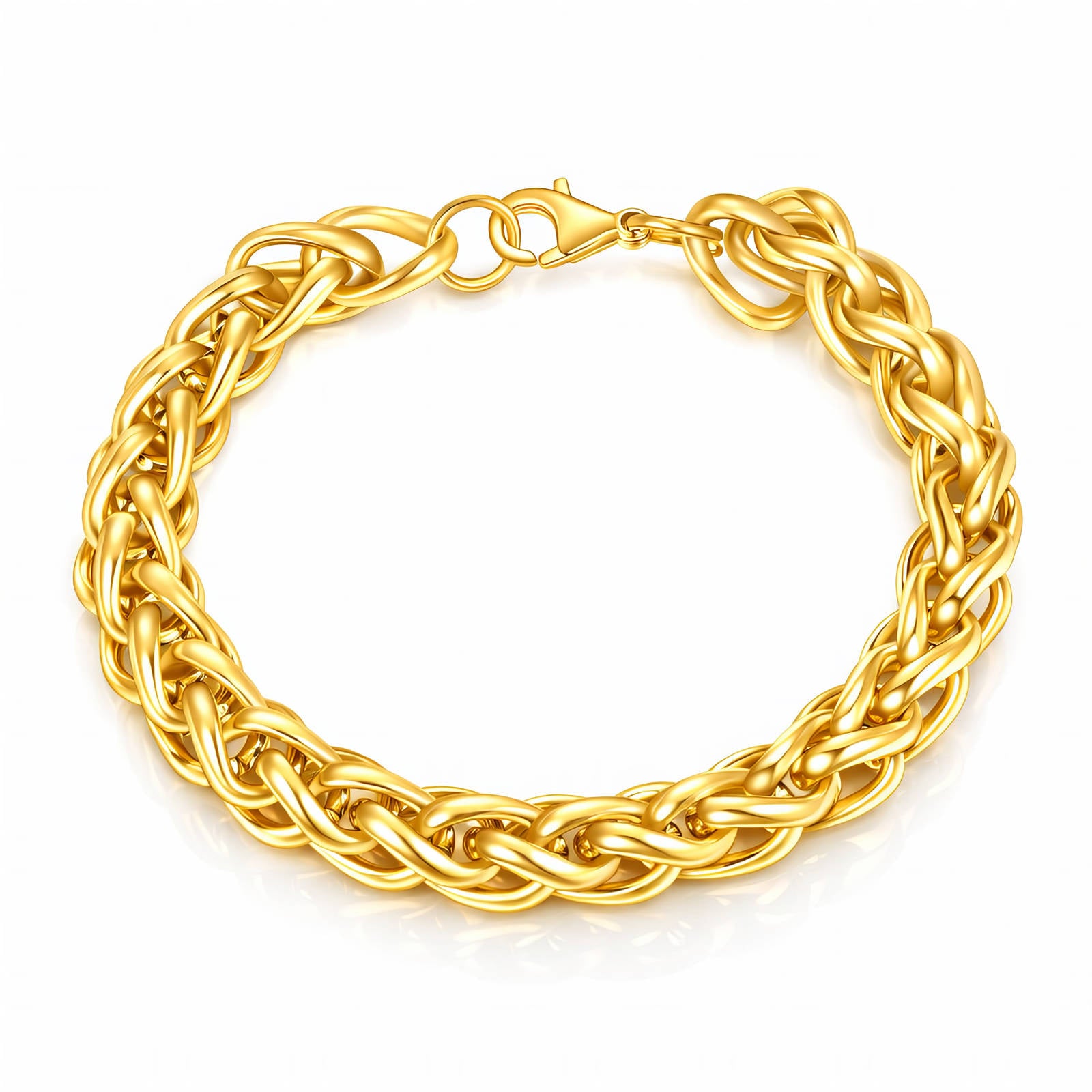 Bracelet, 18K Gold Plated Steel