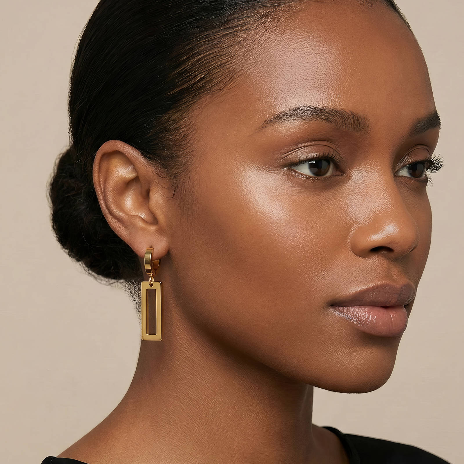 Earrings, 18K Gold Plated Steel