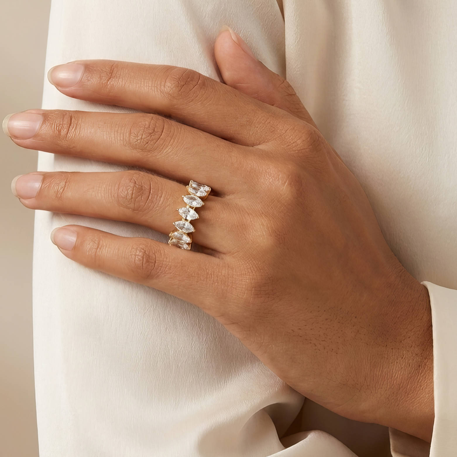 Ring, 18K Gold Plated Steel